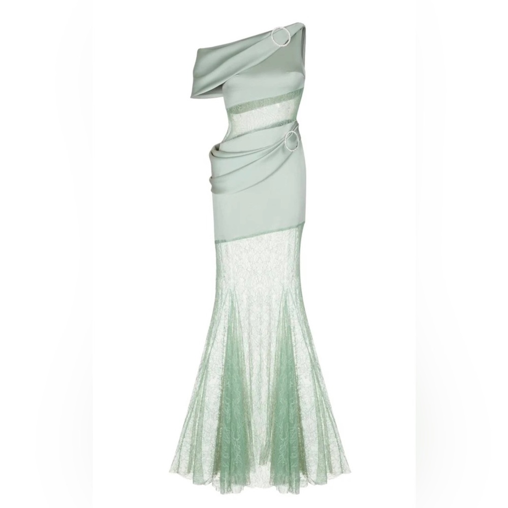 Rasario floral lace detail one-shoulder dress